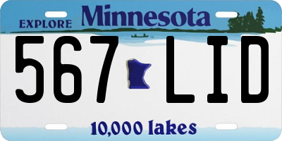 MN license plate 567LID