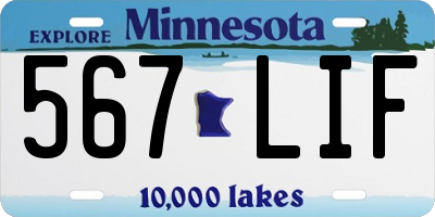 MN license plate 567LIF
