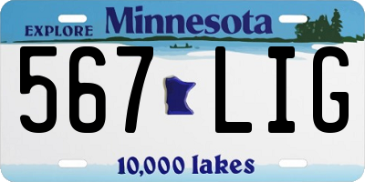 MN license plate 567LIG
