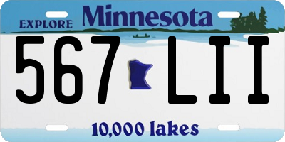 MN license plate 567LII