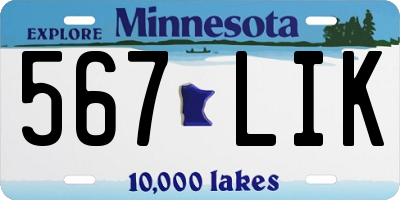 MN license plate 567LIK