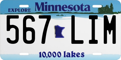 MN license plate 567LIM