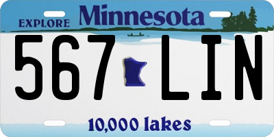 MN license plate 567LIN
