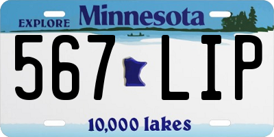 MN license plate 567LIP