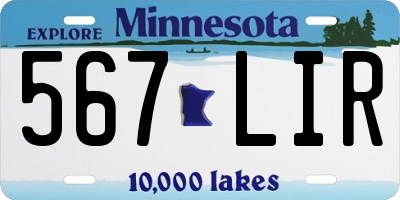 MN license plate 567LIR