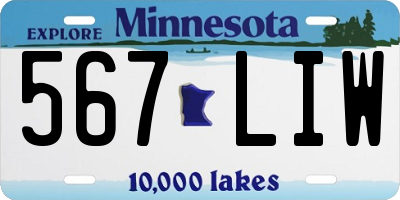 MN license plate 567LIW
