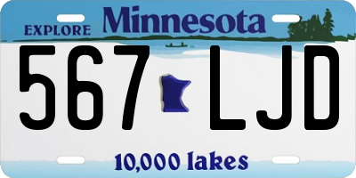 MN license plate 567LJD