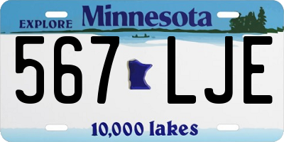 MN license plate 567LJE