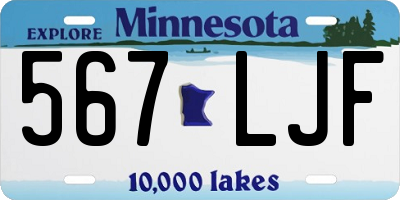MN license plate 567LJF