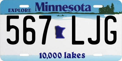 MN license plate 567LJG