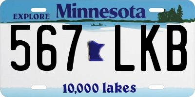 MN license plate 567LKB