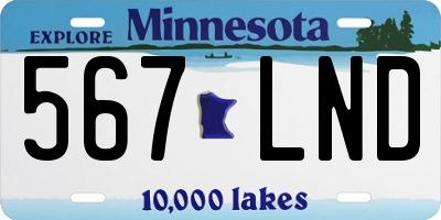 MN license plate 567LND