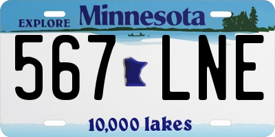 MN license plate 567LNE