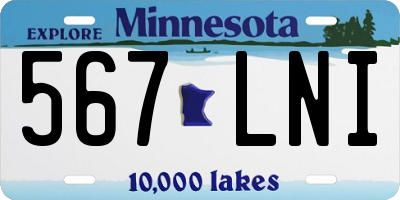 MN license plate 567LNI
