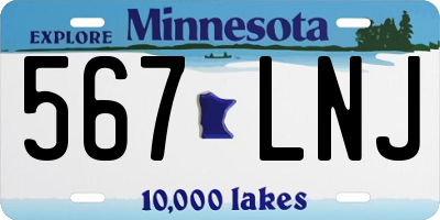 MN license plate 567LNJ