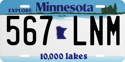 MN license plate 567LNM