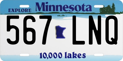 MN license plate 567LNQ
