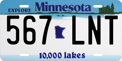 MN license plate 567LNT
