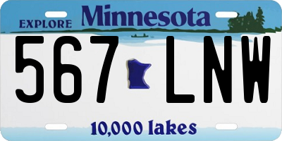 MN license plate 567LNW