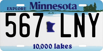MN license plate 567LNY