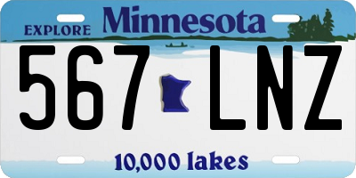MN license plate 567LNZ