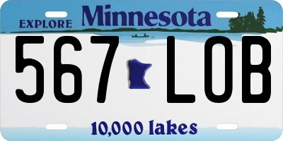 MN license plate 567LOB