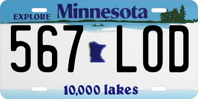 MN license plate 567LOD