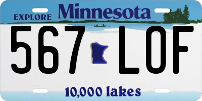 MN license plate 567LOF