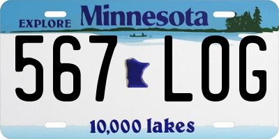 MN license plate 567LOG