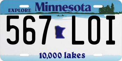 MN license plate 567LOI