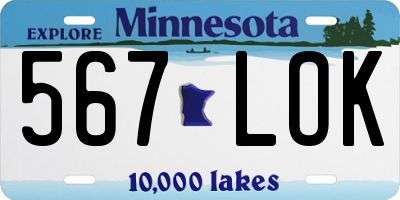 MN license plate 567LOK