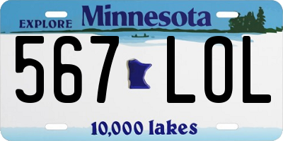 MN license plate 567LOL