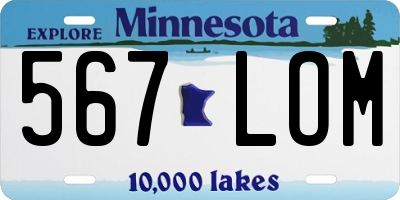 MN license plate 567LOM