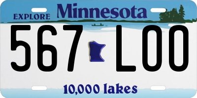 MN license plate 567LOO