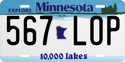 MN license plate 567LOP