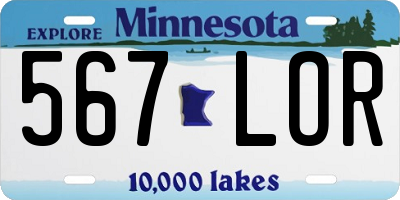MN license plate 567LOR