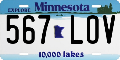 MN license plate 567LOV