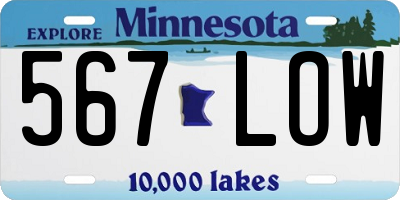 MN license plate 567LOW