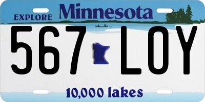 MN license plate 567LOY