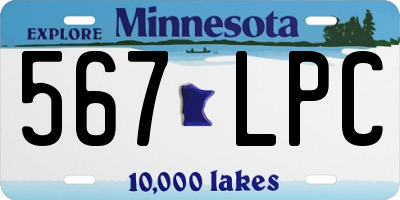 MN license plate 567LPC