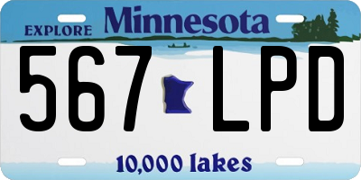 MN license plate 567LPD