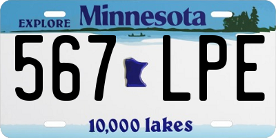MN license plate 567LPE