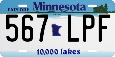 MN license plate 567LPF