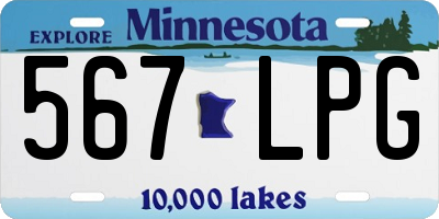 MN license plate 567LPG