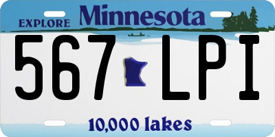 MN license plate 567LPI