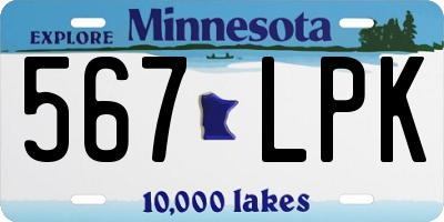 MN license plate 567LPK