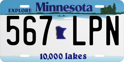 MN license plate 567LPN