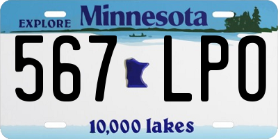 MN license plate 567LPO