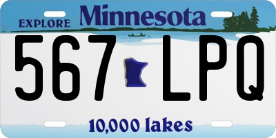 MN license plate 567LPQ