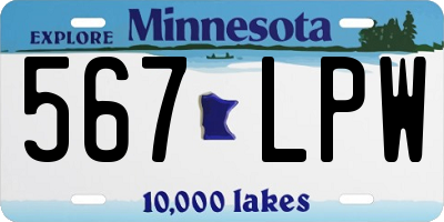 MN license plate 567LPW